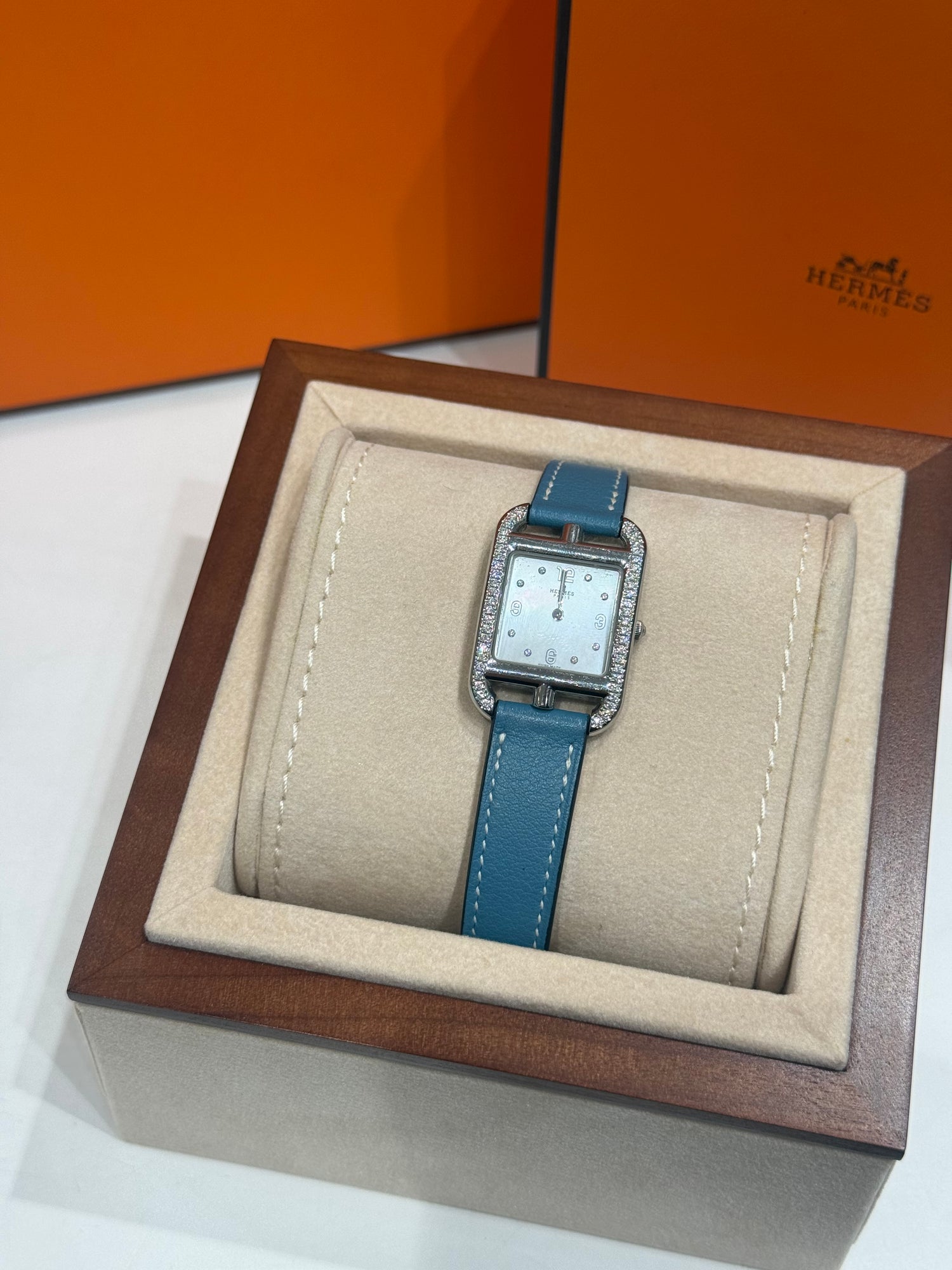 Hermès -Montre Cape Code 27mm full diamants