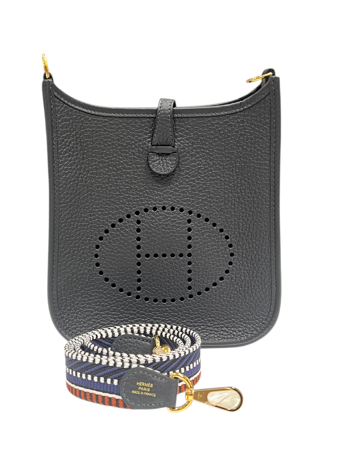 Hermès - sac Evelyne 16 clemence bleu encre