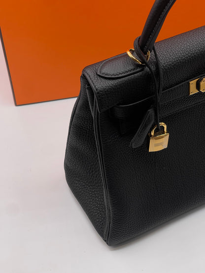 Hermès - Sac Kelly 28 Togo retourné nero