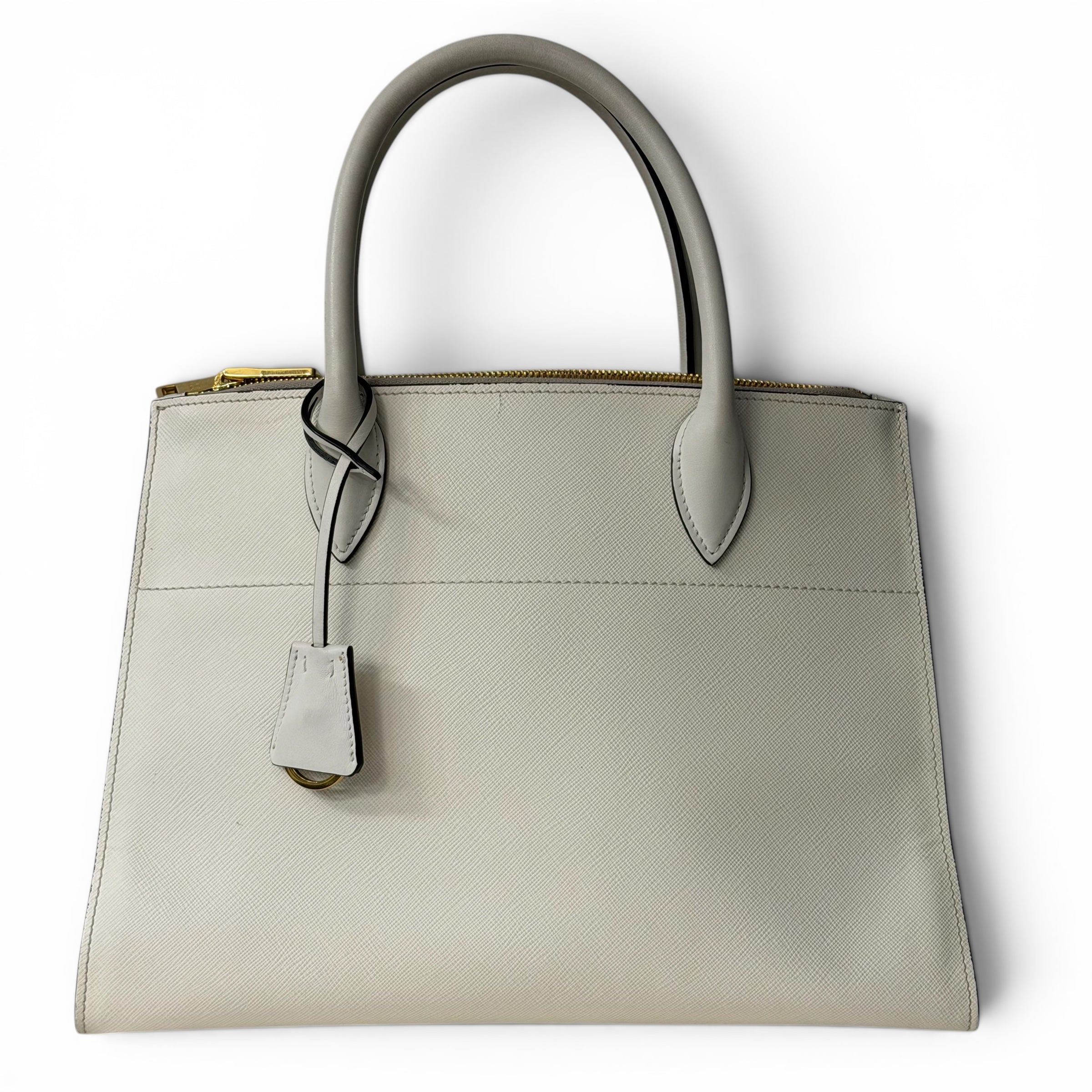 Prada - Sac à main en cuir blanc Saffiano