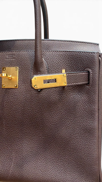 Hermès - Sac Birkin 30 Barenia Ébène