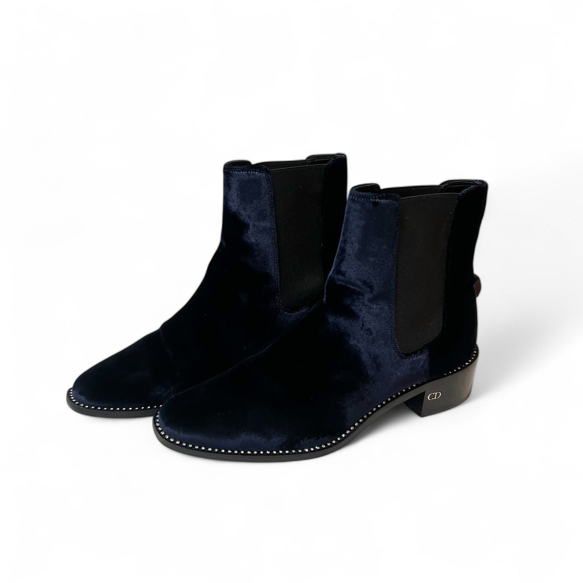 Christian Dior - Stivaletti in velluto blu notte T38.5