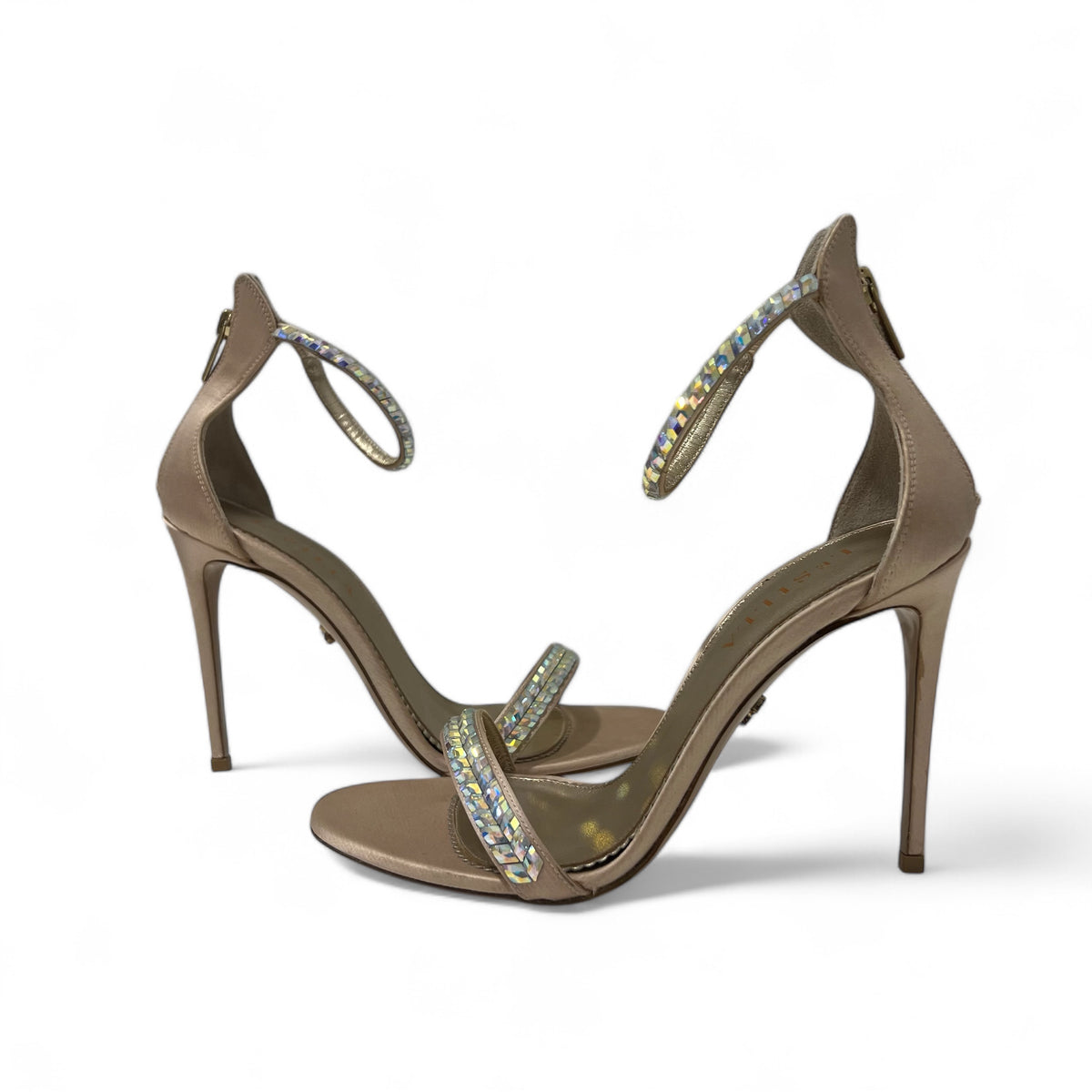 Le Silla - Offene Pumps mit Strasssteinbesatz