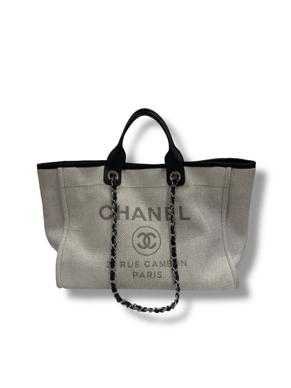 Chanel - Sac Cabas Deauville Gris et Noir