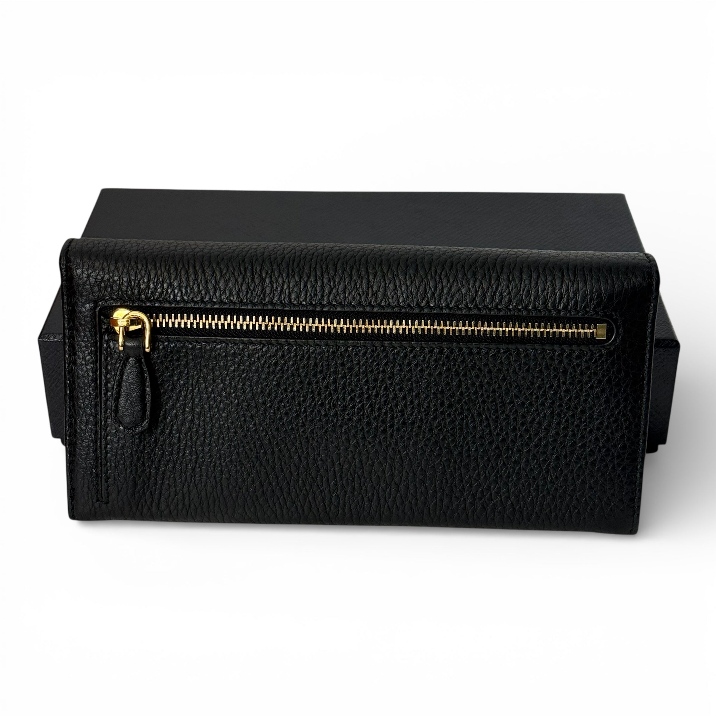 Prada - Porte-monnaie en cuir grainé noir