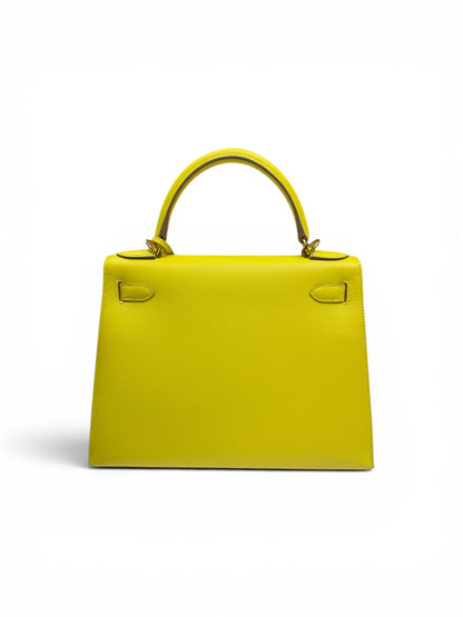 Hermès - Kelly 32 Epsom Sellier Jaune lime