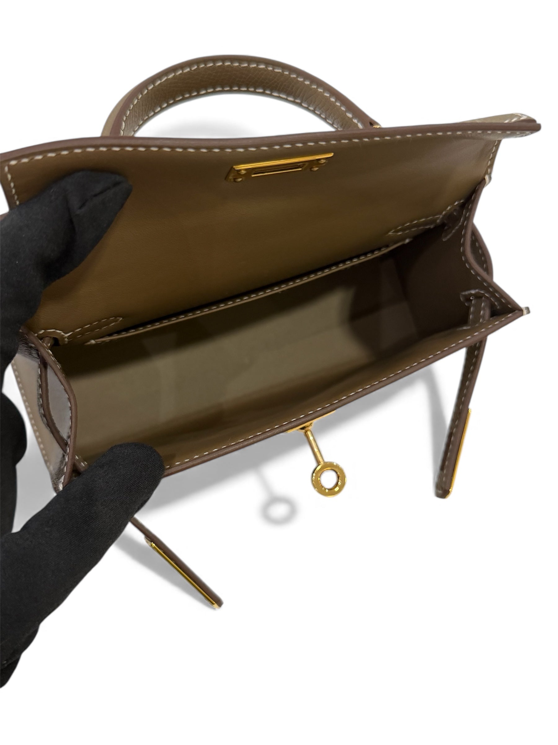 Hermès - Sac Kelly II sellier Mini Étoupe