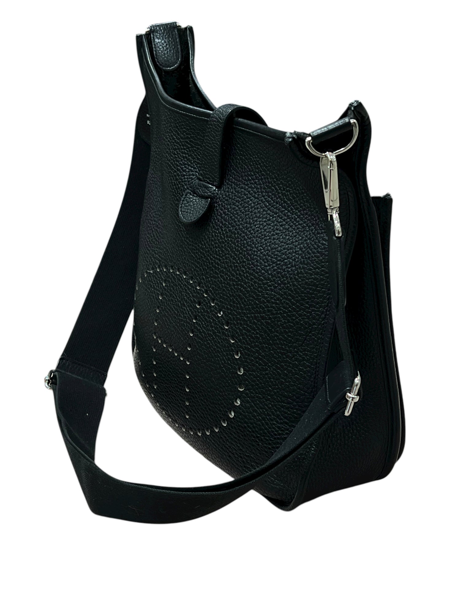 Hermès - sac Evelyne PM 29cm cuir clémence noir