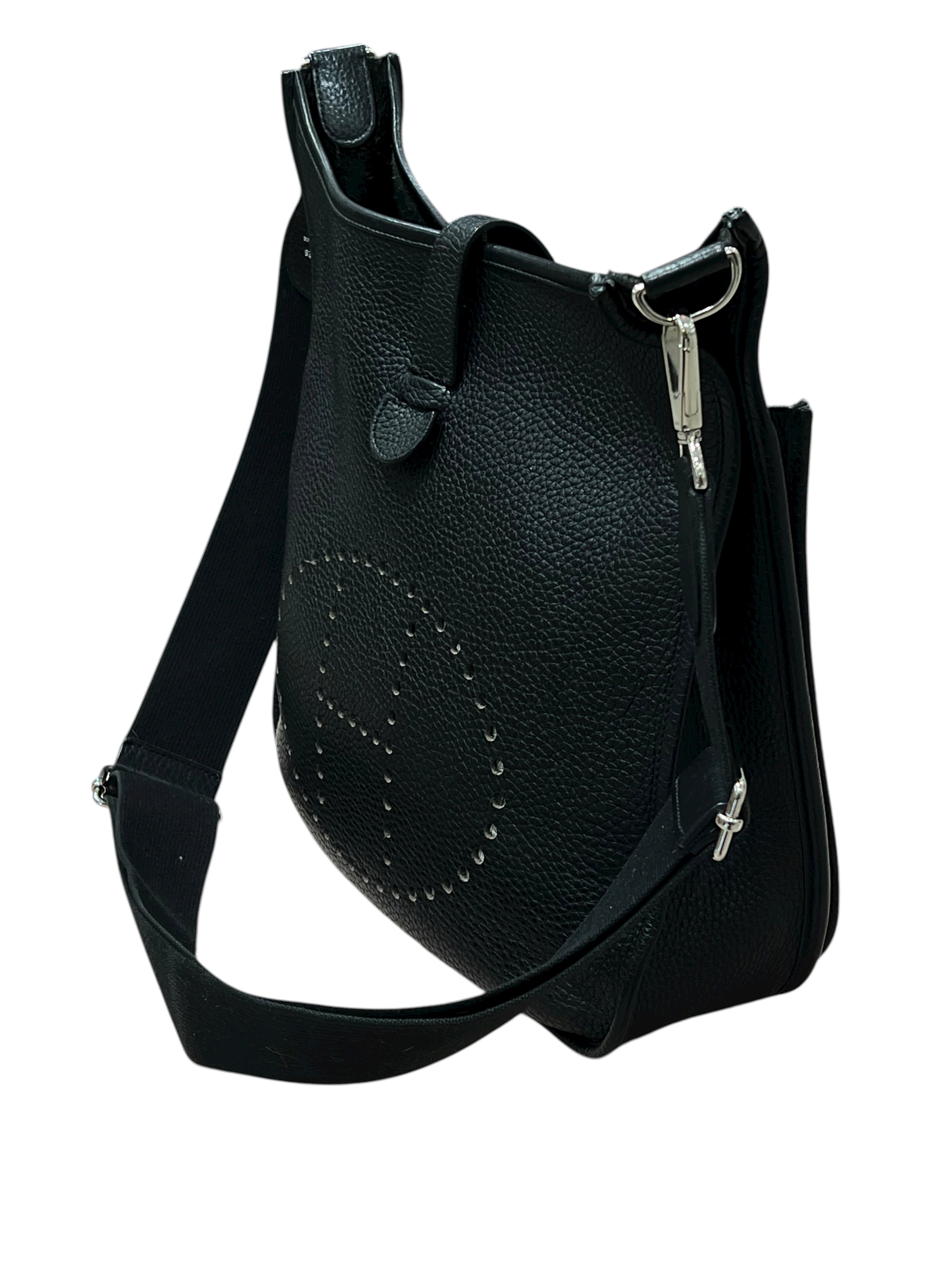 Hermès - sac Evelyne PM 29cm cuir clémence noir