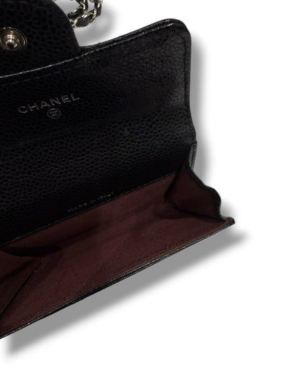 Chanel - Mini portefeuille à rabat noir