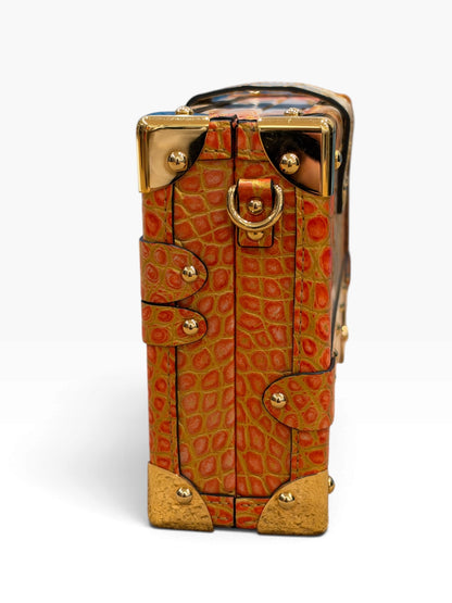 Louis Vuitton - Sac mini malle Trunk alligator