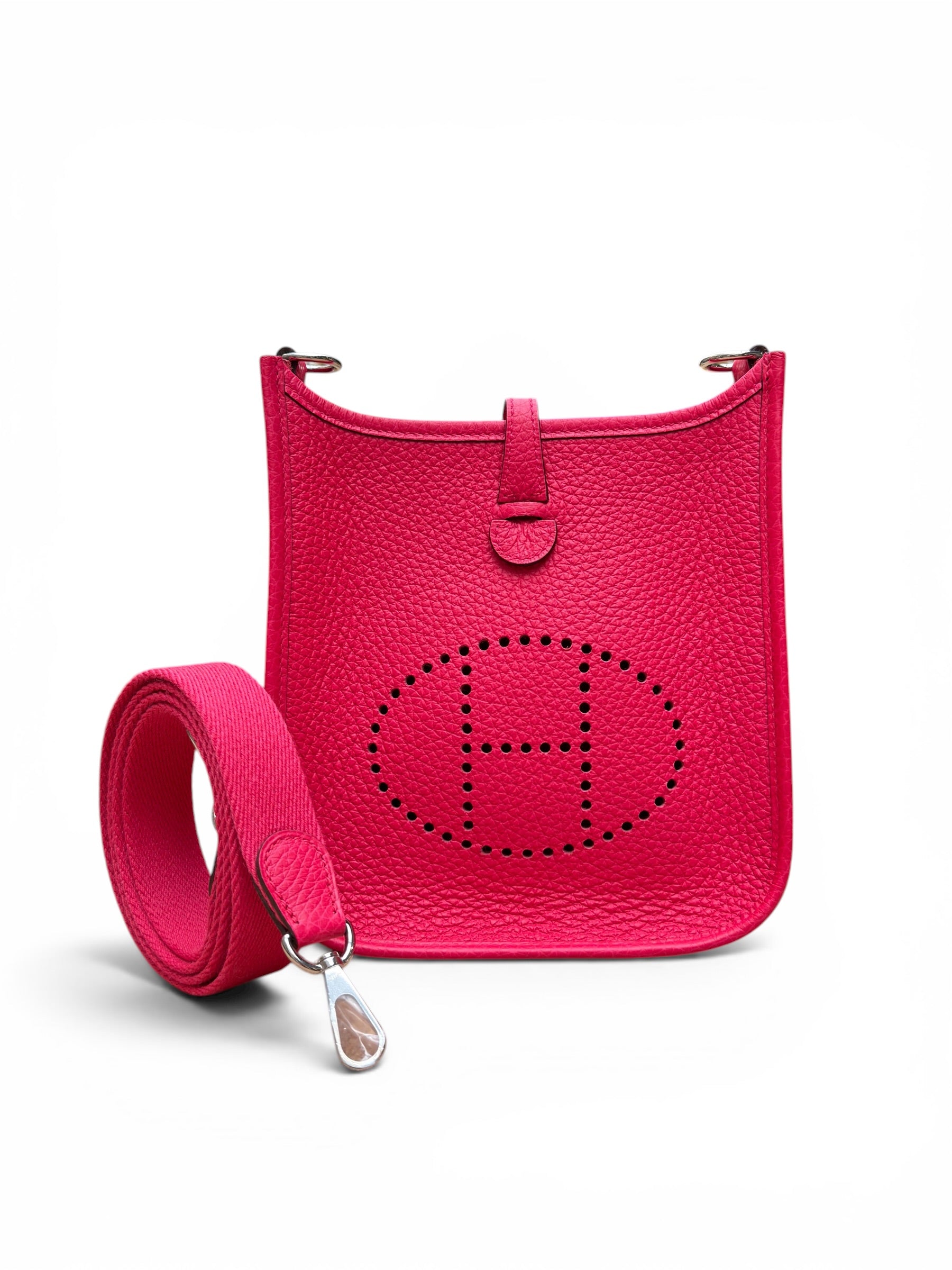 Hermès - Sac Mini Evelyne 16 Rose Extrême
