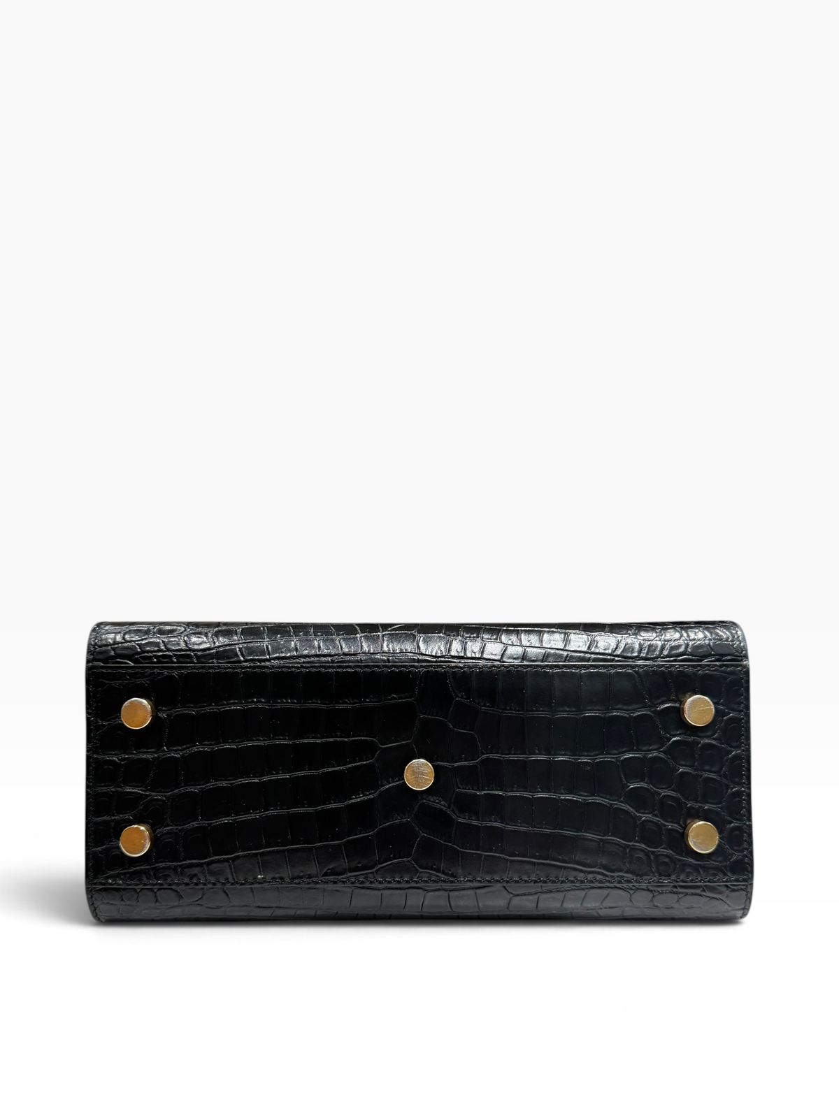 Saint Laurent - Sac de jour noir small embossé Crocodile