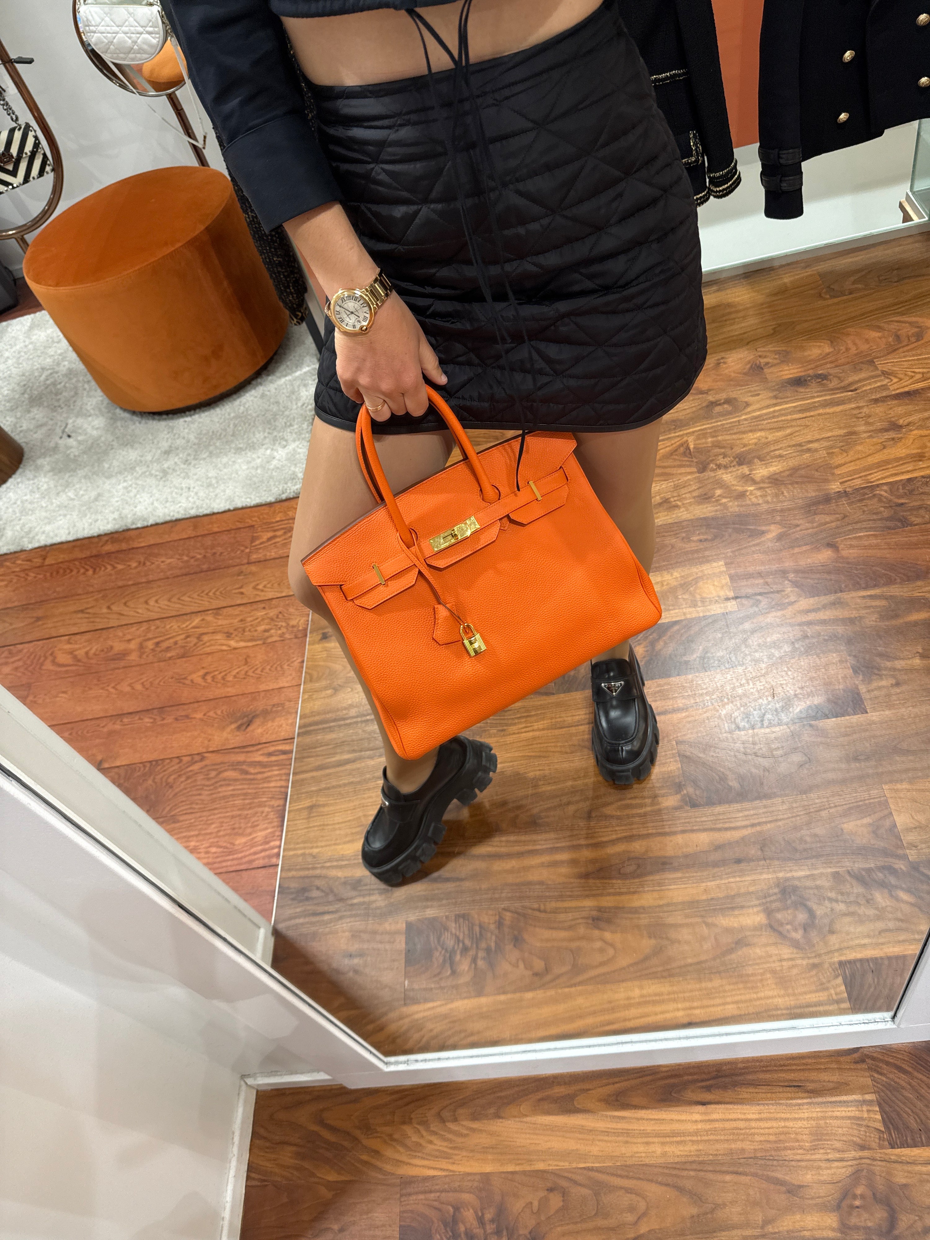 Hermès - Borsa Birkin 35 arancione