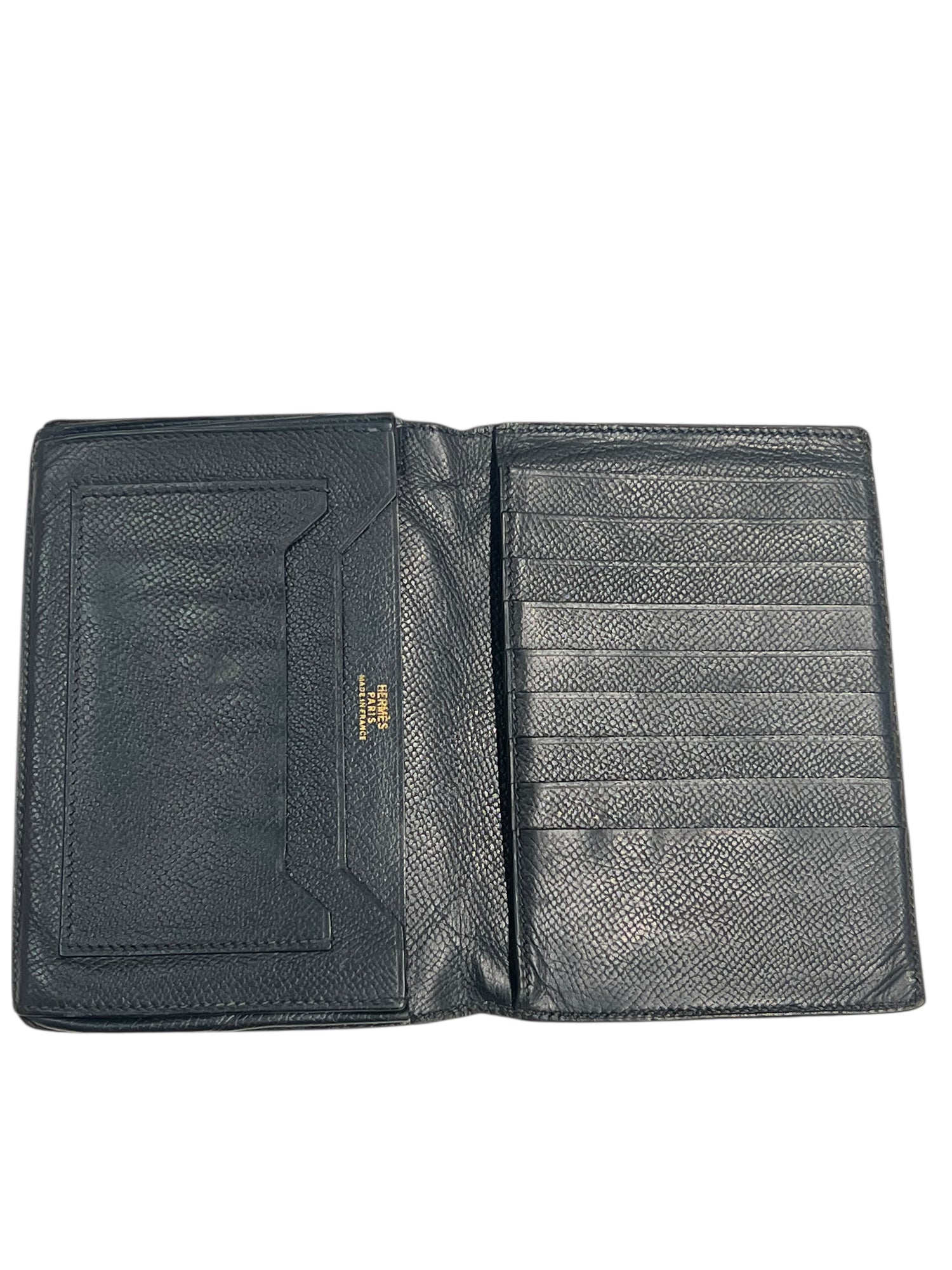 Hermès - portefeuille cuir epsom bleu navy