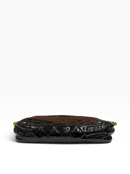 Chanel - sac cuir vernis noir vintage