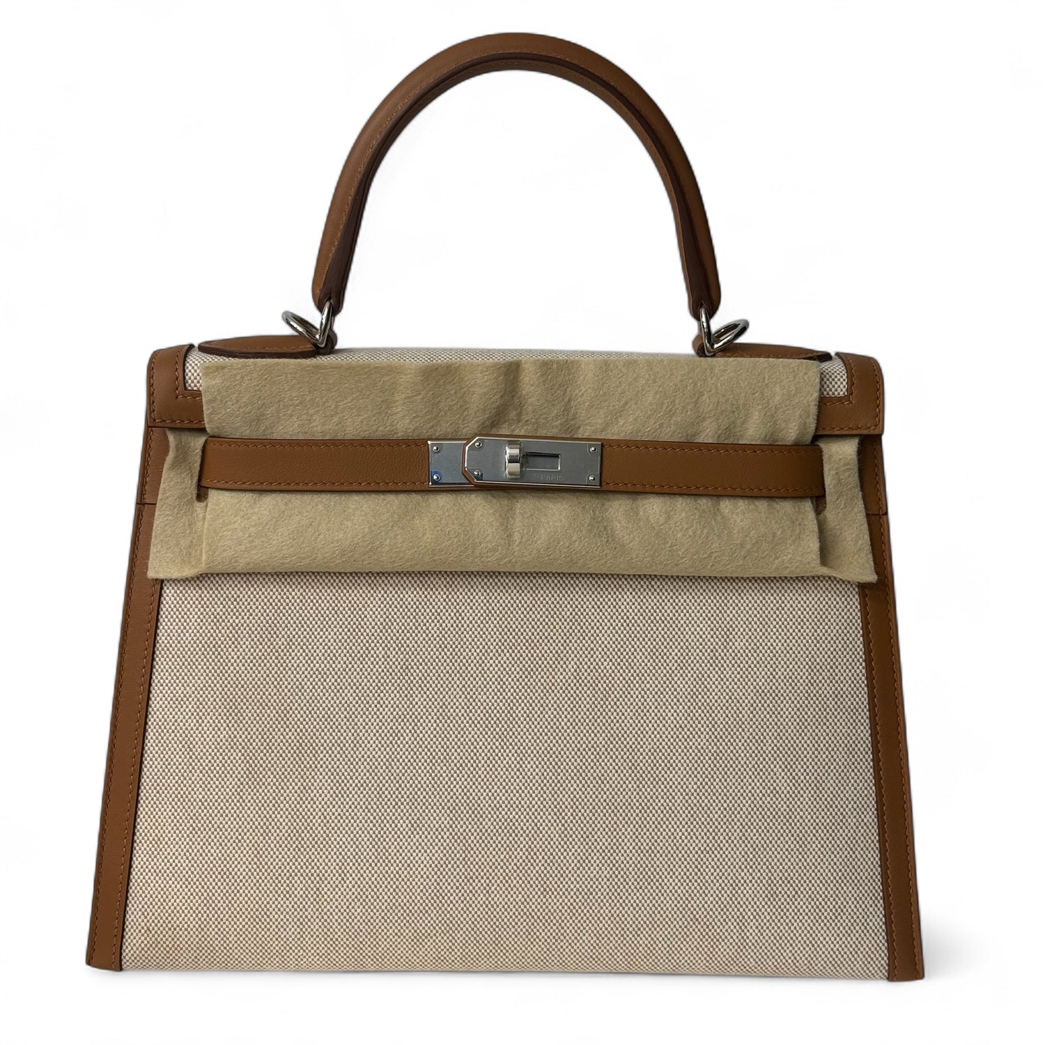 Hermès - Sac Kelly 28 cuir et toile
