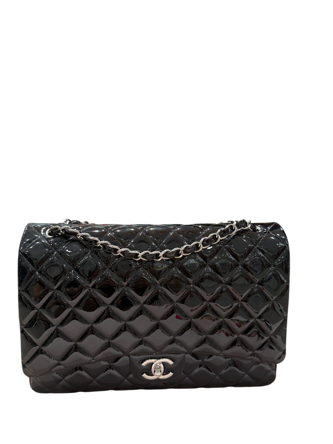 Chanel - Sac Classique 11:12 Maxi Jumbo en cuir vernis