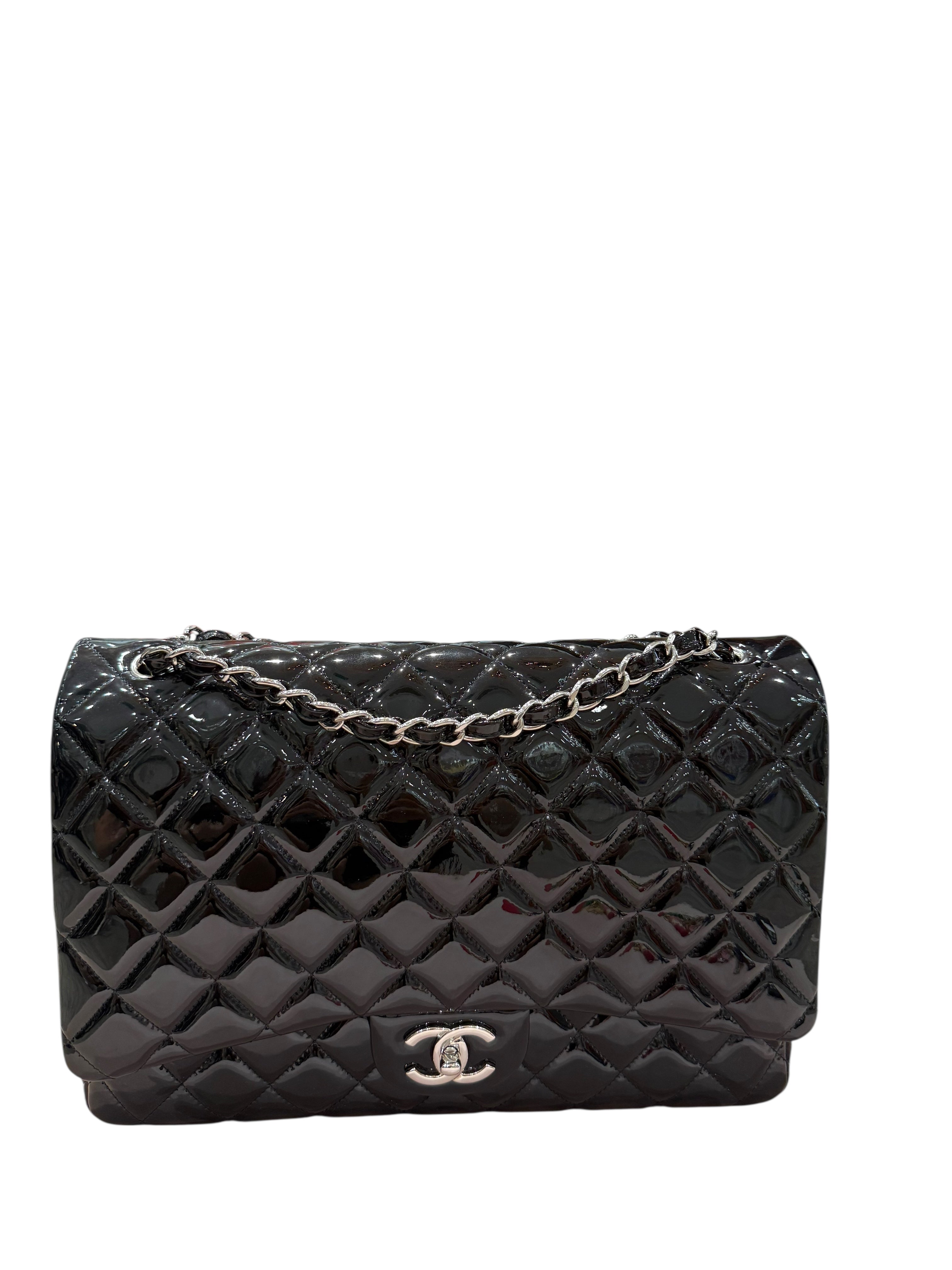 Chanel - Sac Classique 11:12 Maxi Jumbo en cuir vernis