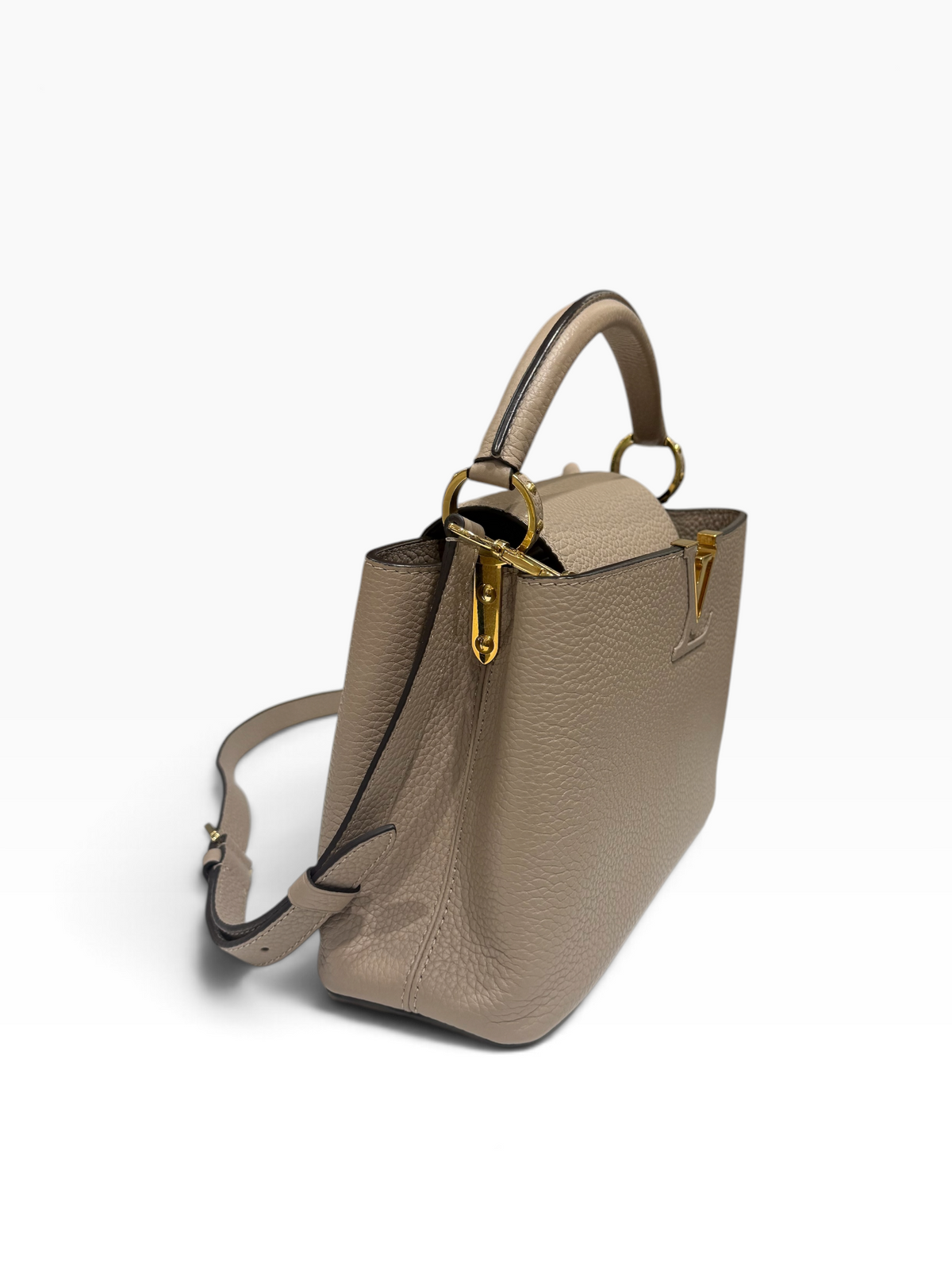 Louis Vuitton - Sac Capucines BB cuir galet