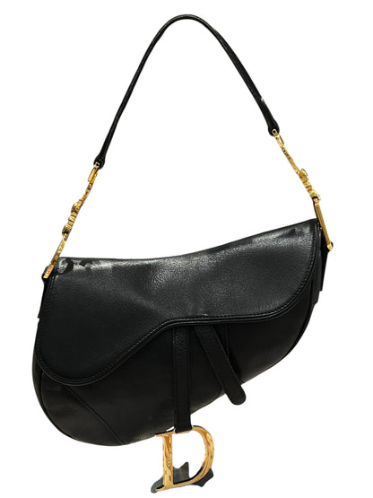 Dior - sac saddle cuir noir vintage