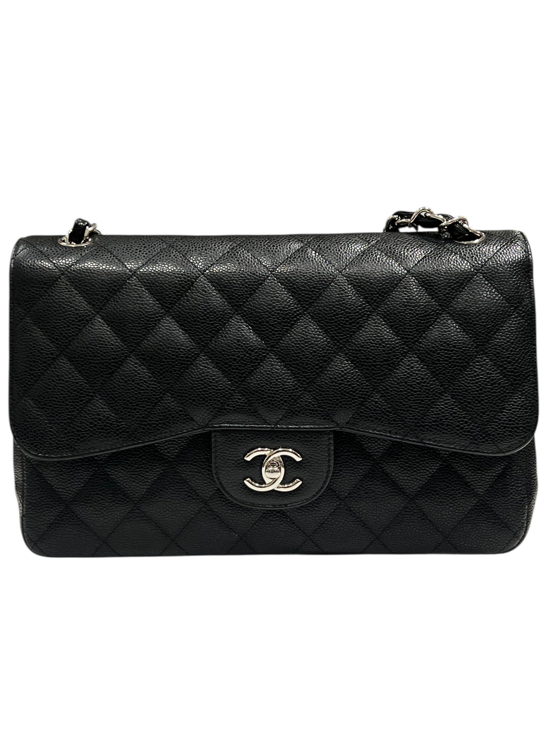Chanel - sac classique jumbo cuir caviar noir