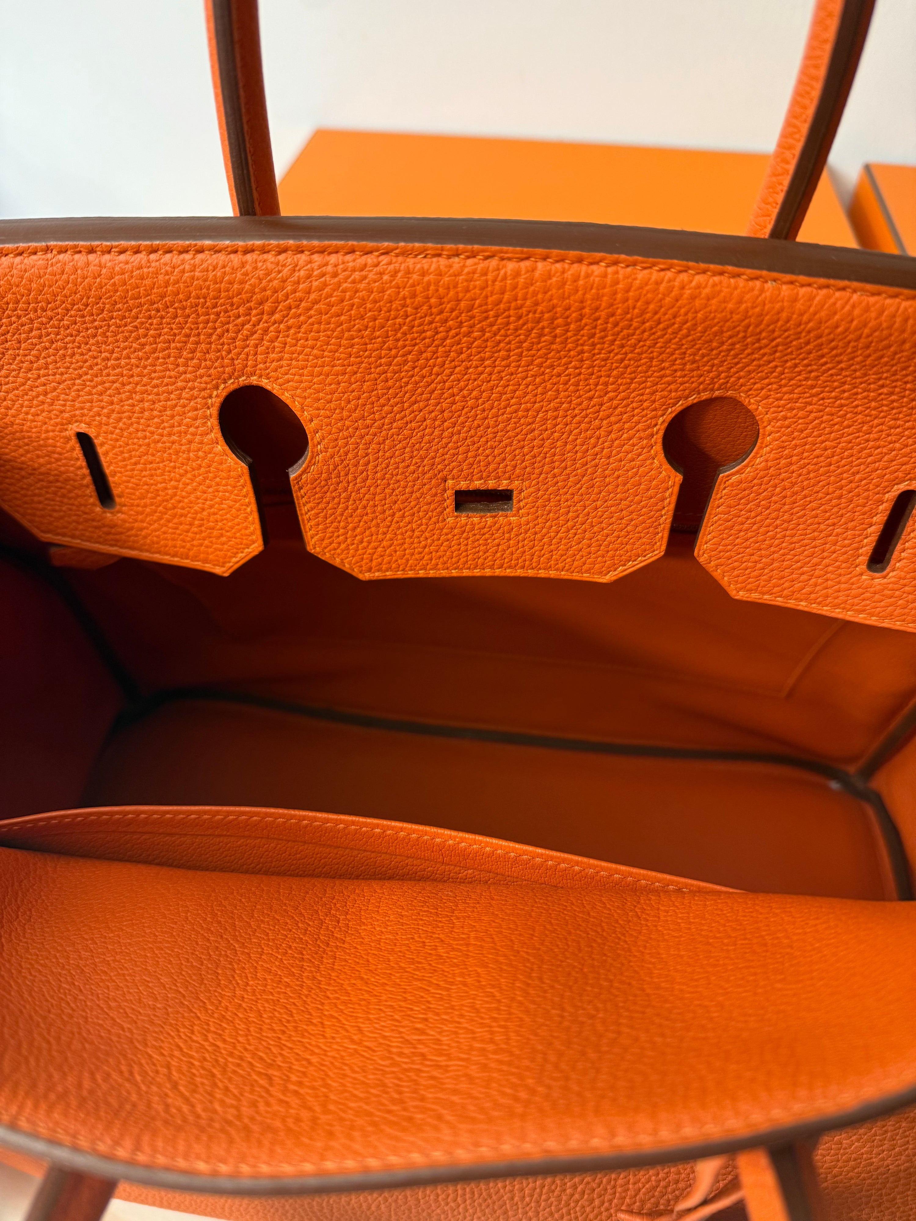 Hermès - Borsa Birkin 35 arancione