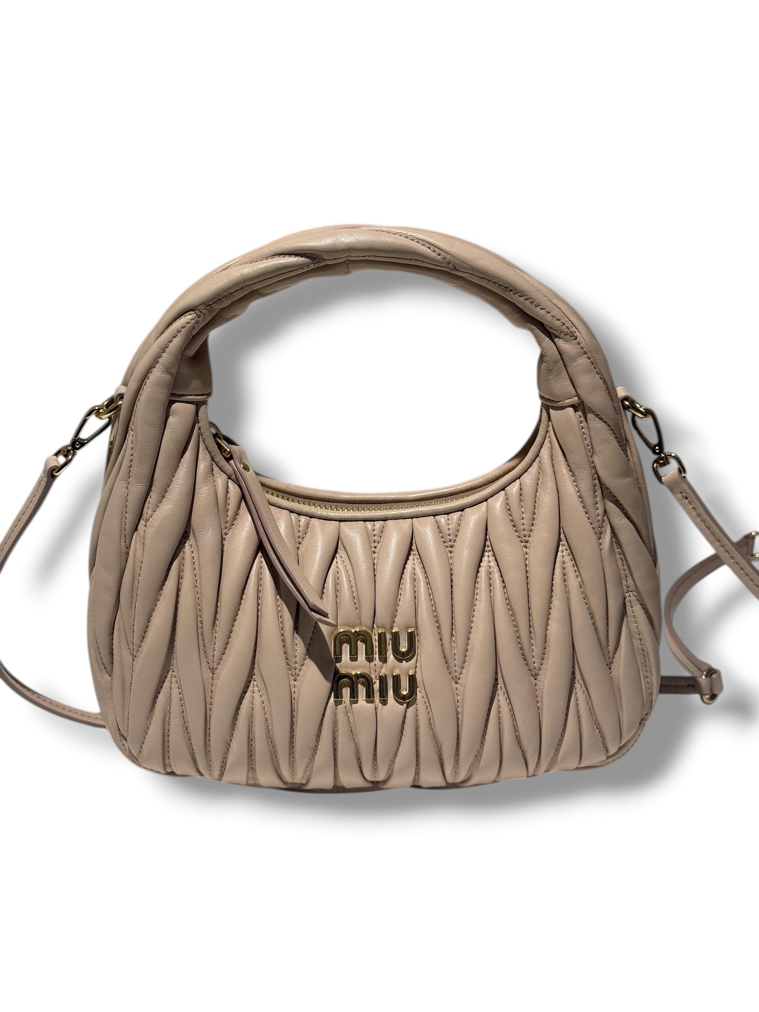 Miu Miu - Sac Wander nude nappa matelassé