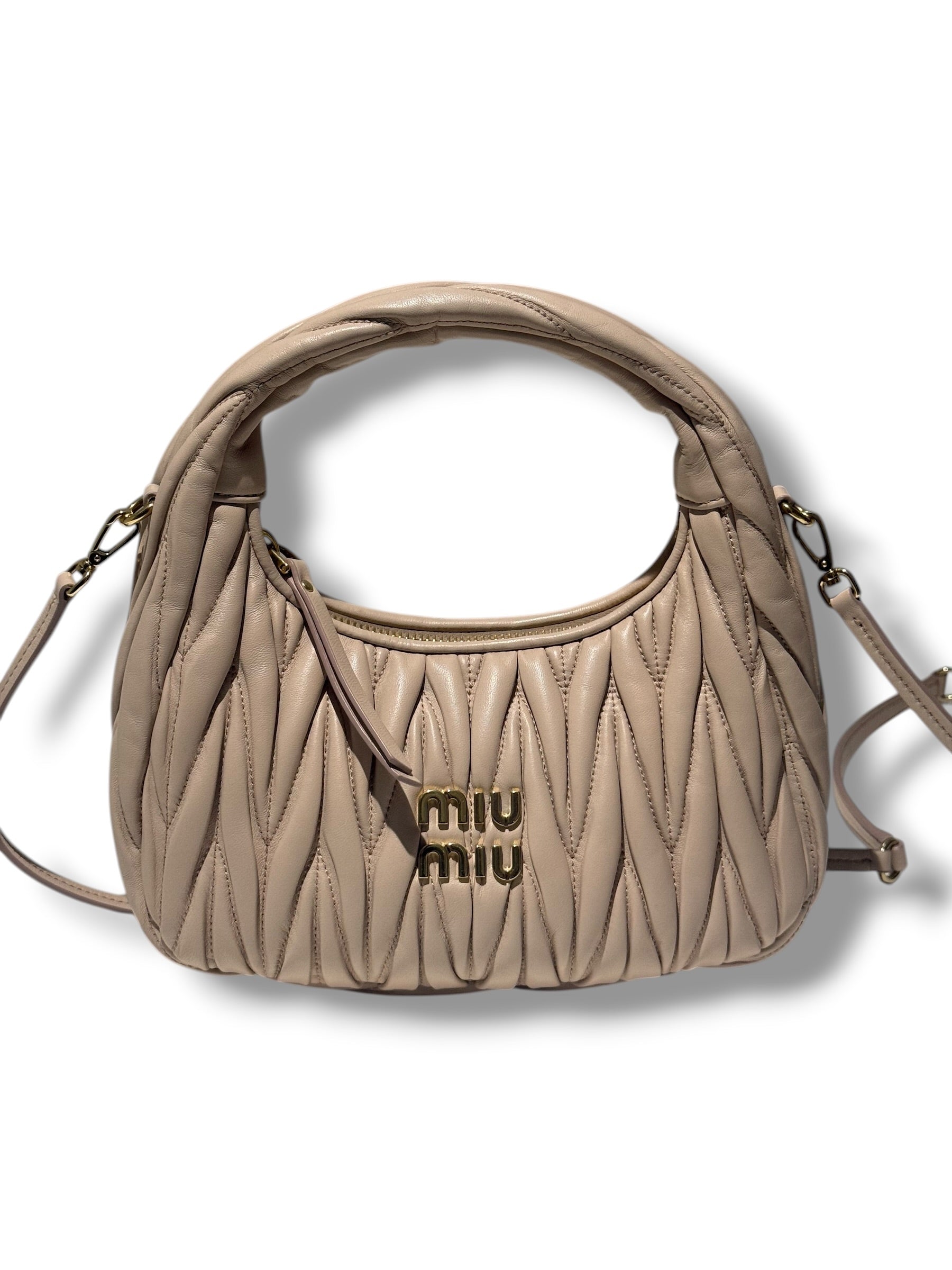 Miu Miu - Sac Wander nude nappa matelassé