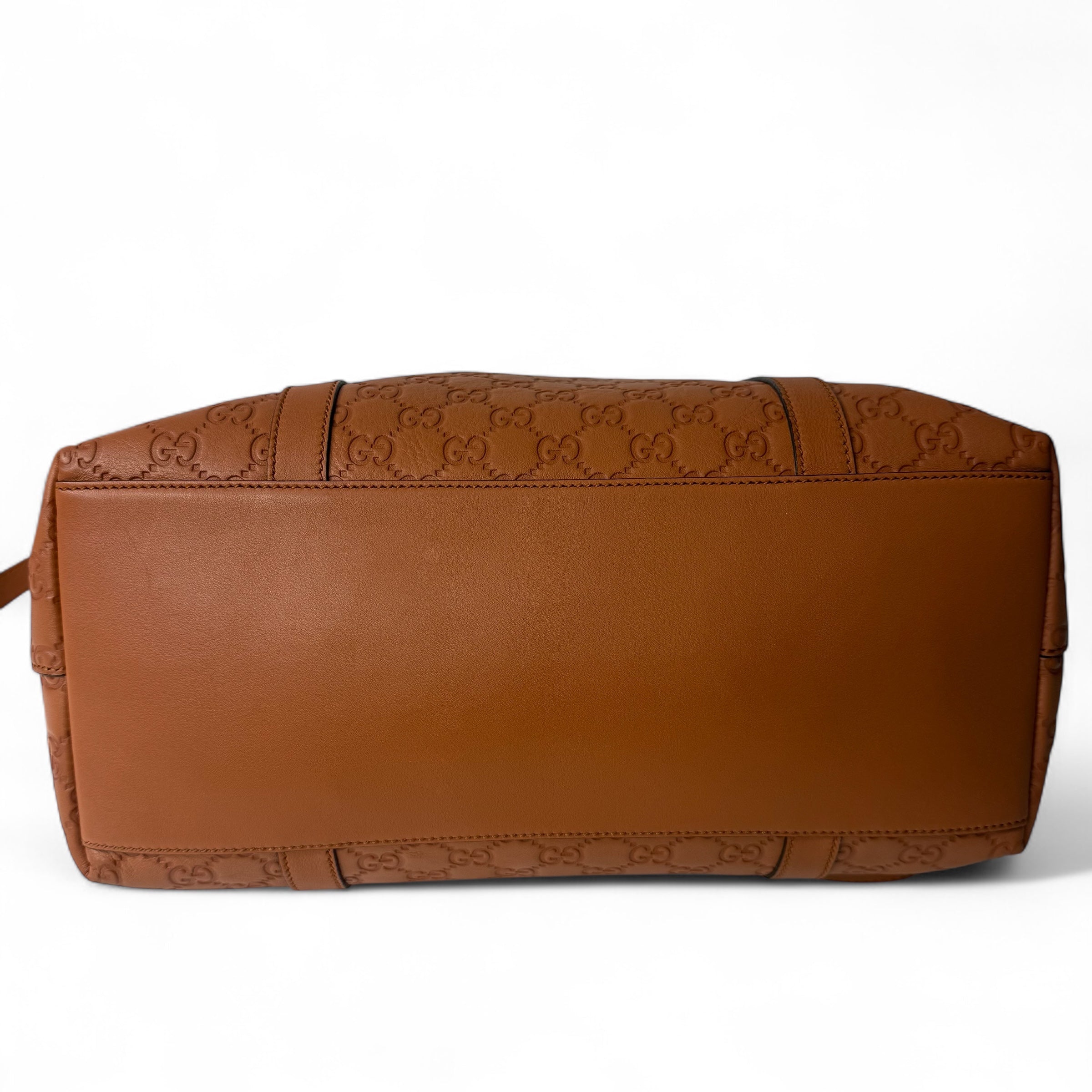 Gucci - Sac à main en cuir camel GG