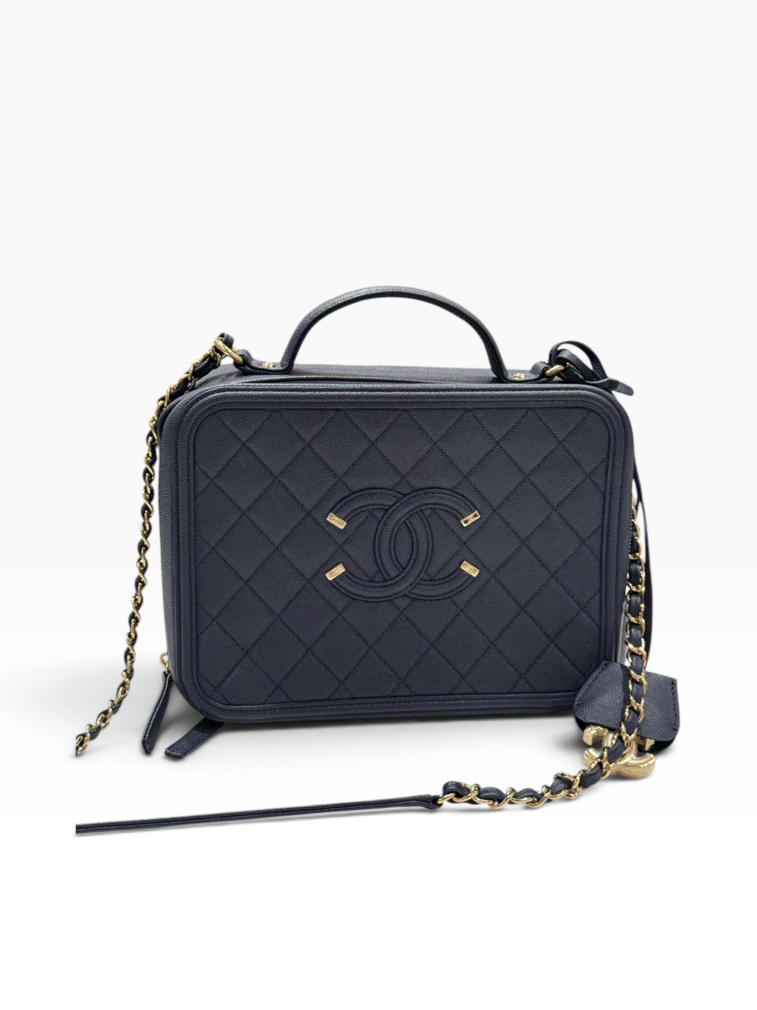 Chanel - Sac camera vanity bleu navy