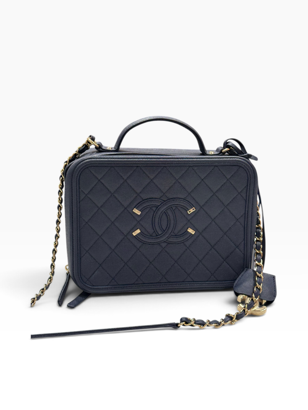 Chanel - Sac camera vanity bleu navy