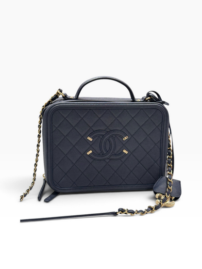 Chanel - Sac camera vanity bleu navy