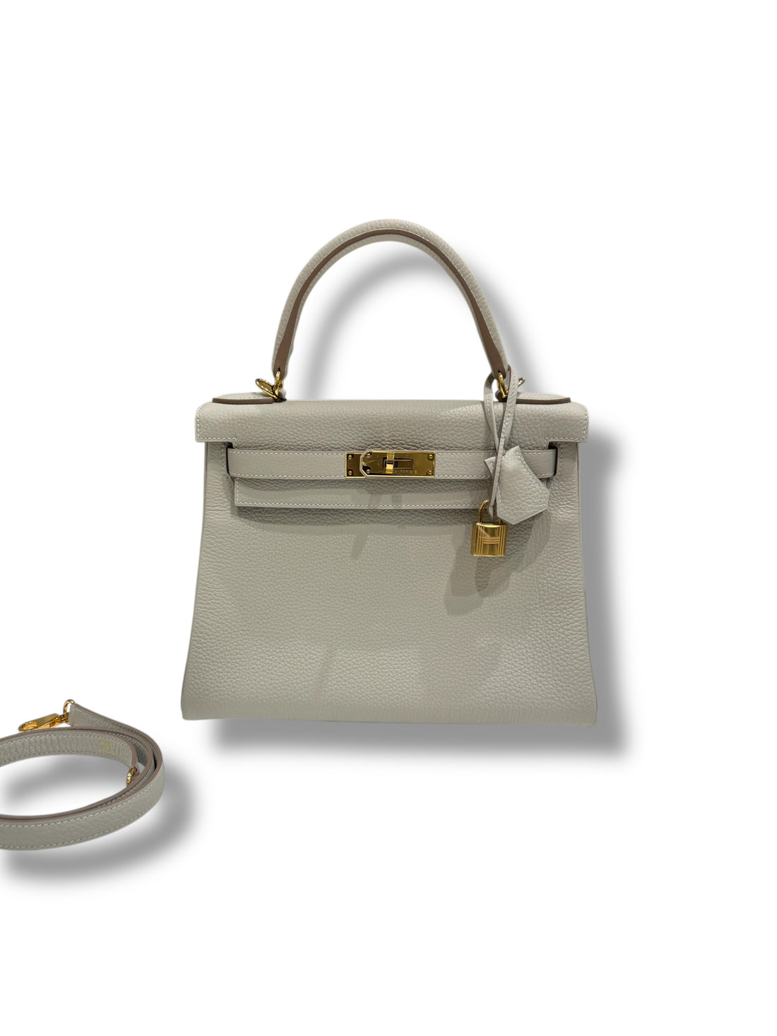 Hermès - Sac Kelly 28 Gris perle GHW