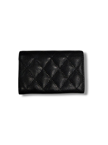Chanel - Mini portefeuille à rabat noir