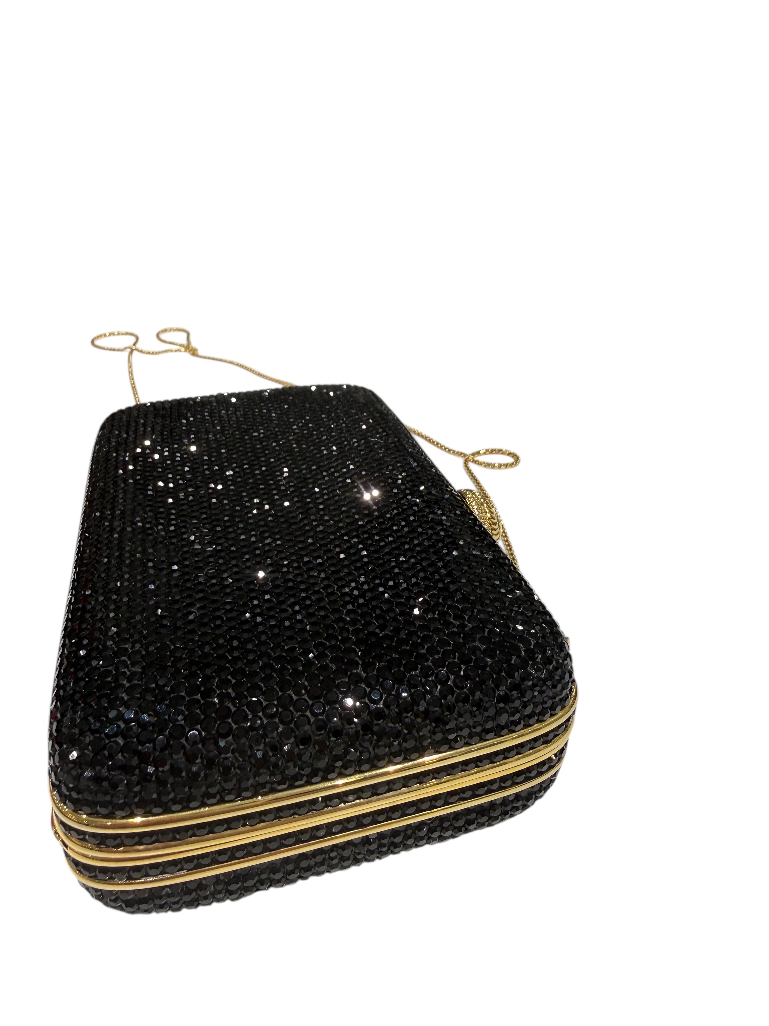 Judith Leiber - Sac minaudière en strass Swarovski noir