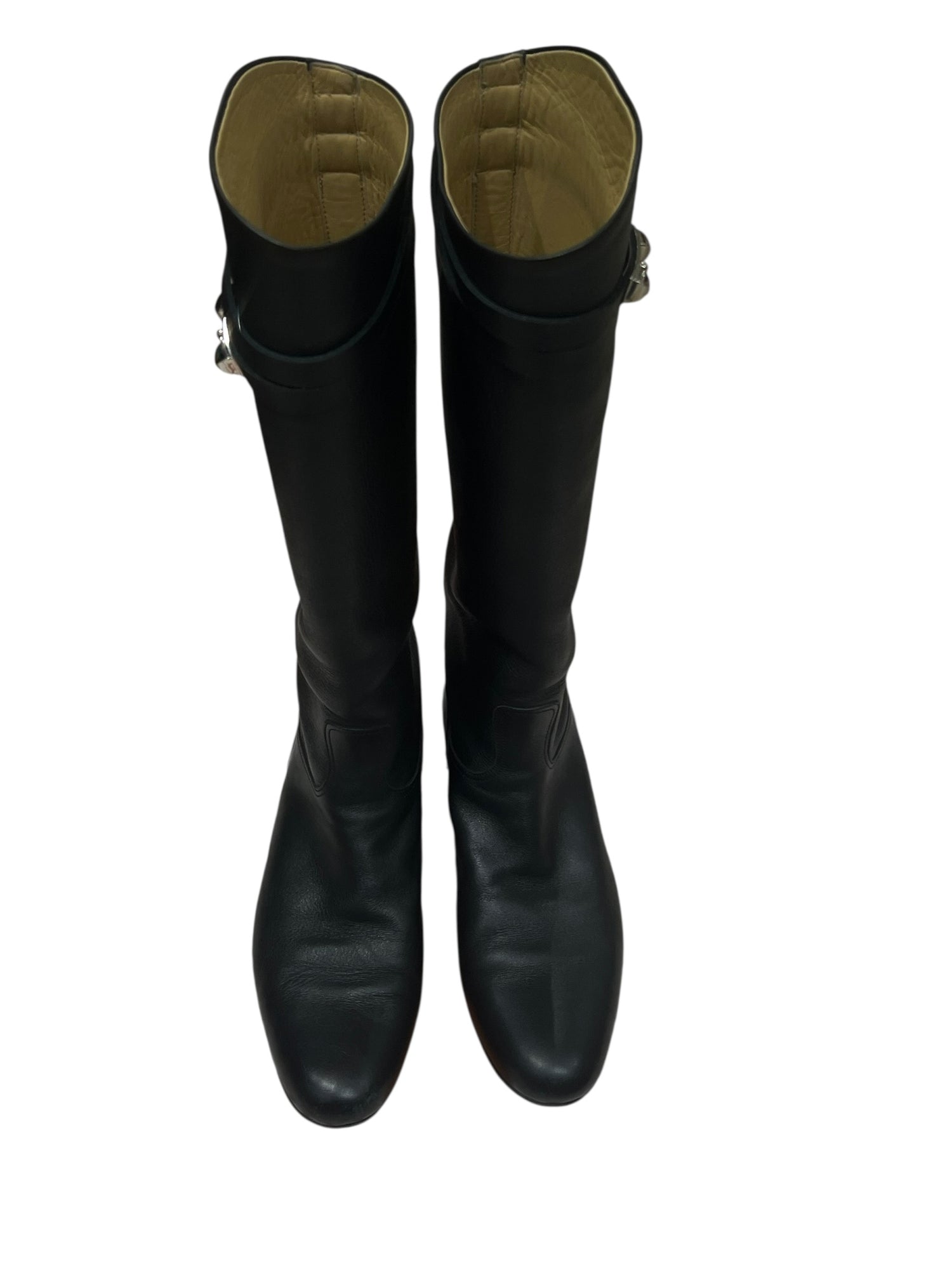 Hermès - bottes jumping cuir noir