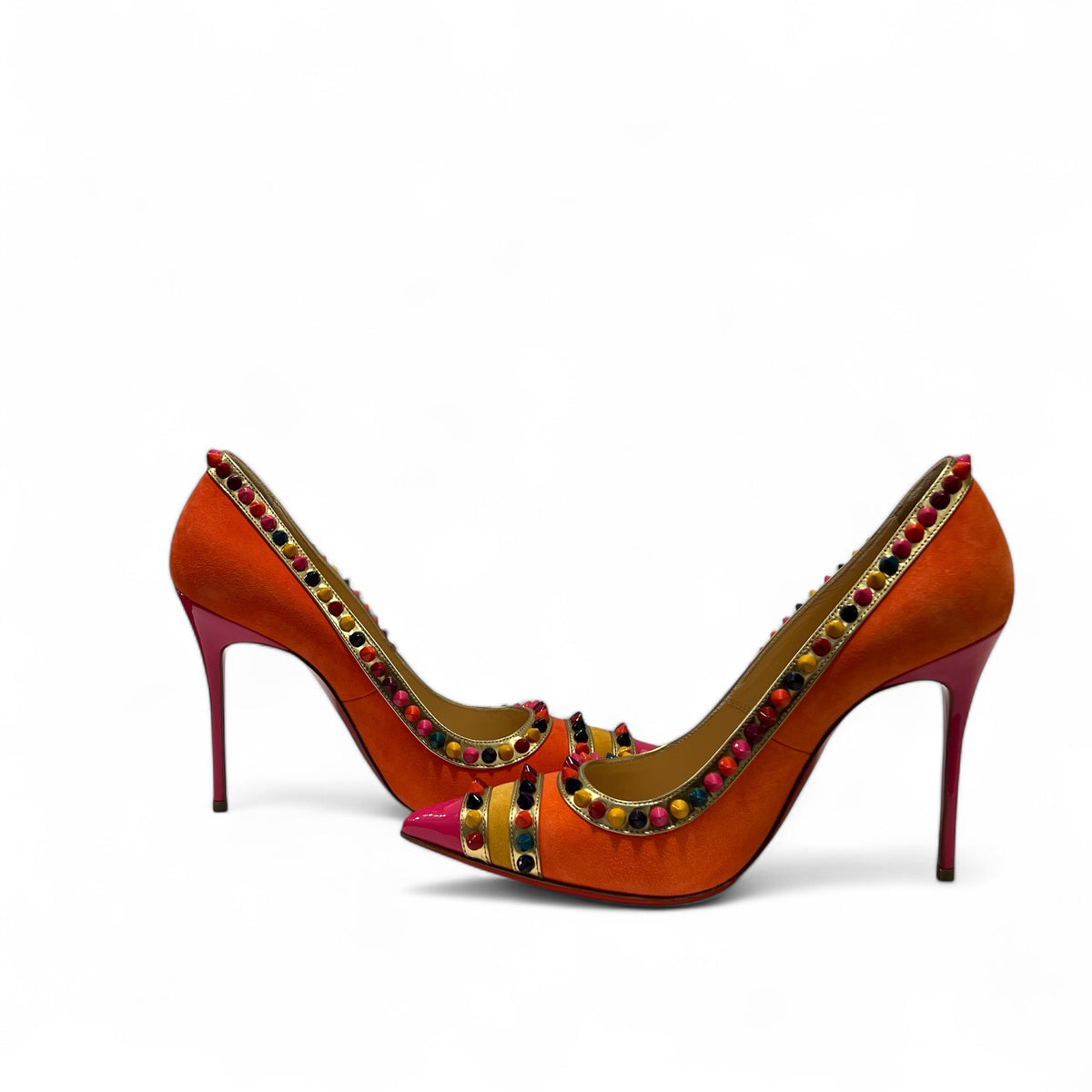Louboutin - Escarpins multicolores avec studs multicolores