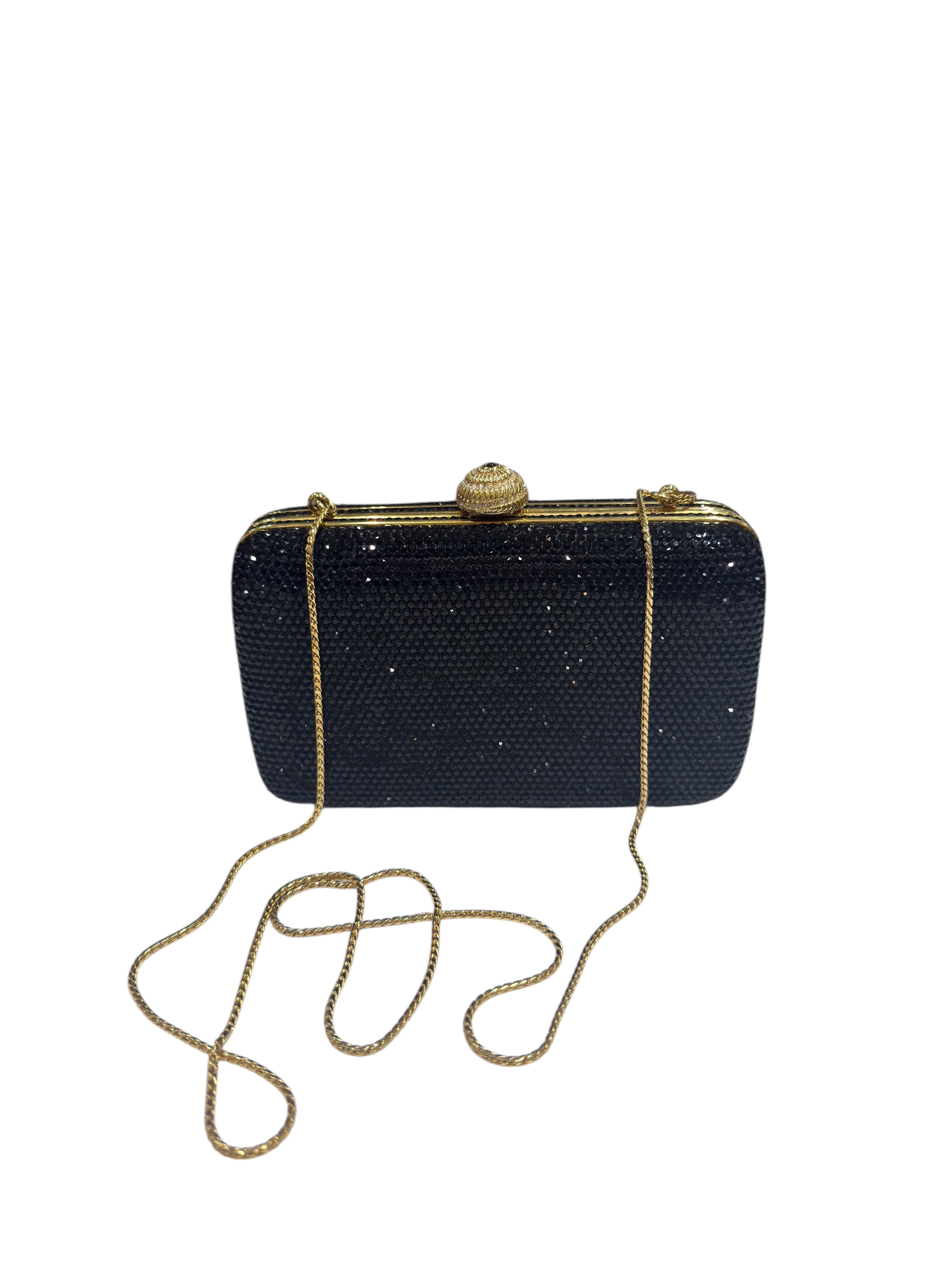 Judith Leiber - Sac minaudière en strass Swarovski noir