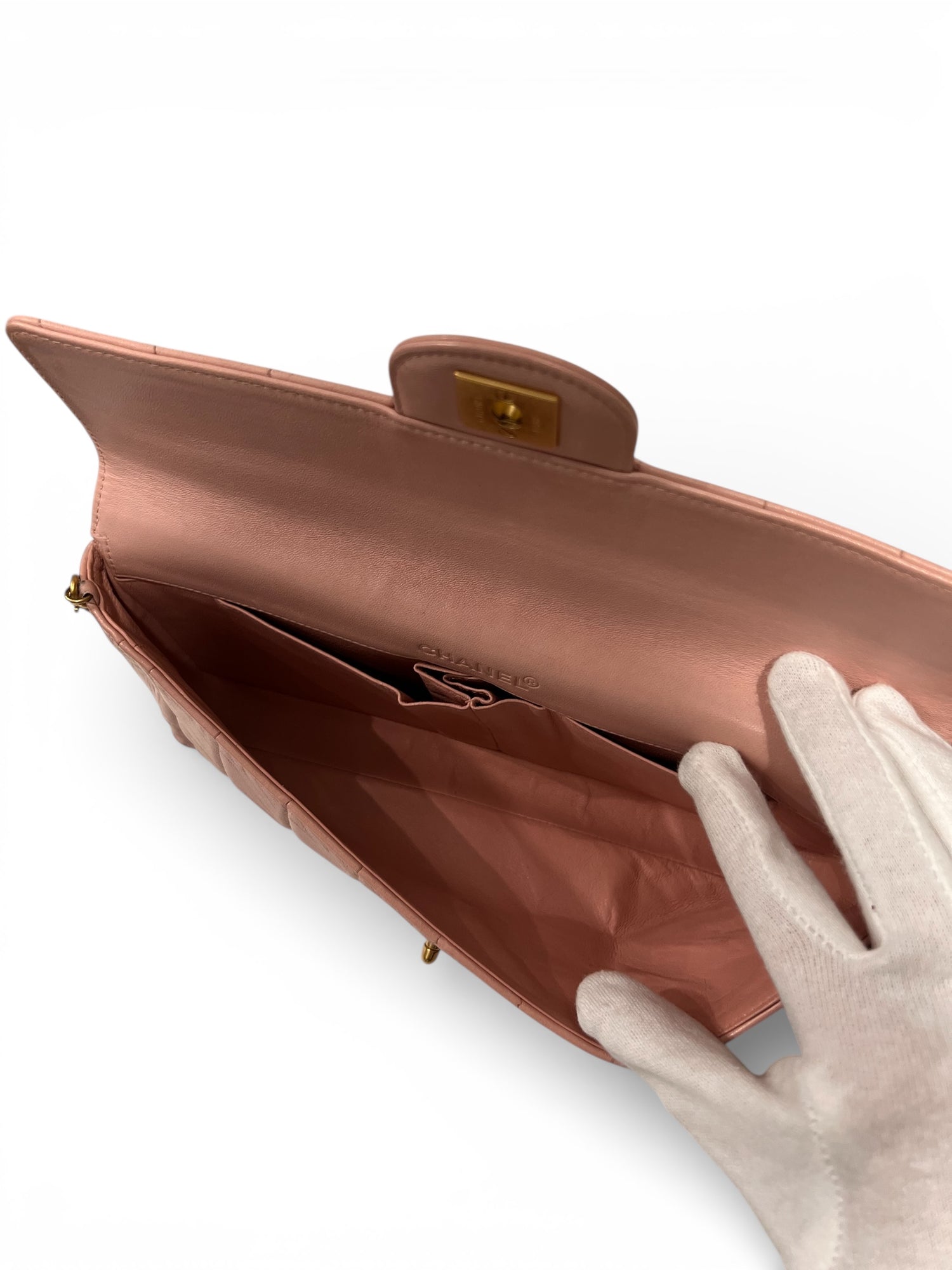 Chanel - Sac baguette collection bar rose pale