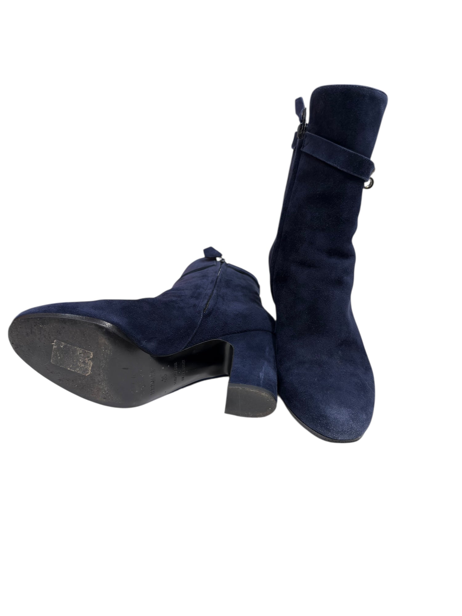 Hermès - Bottines en daim et boucle Kelly T35