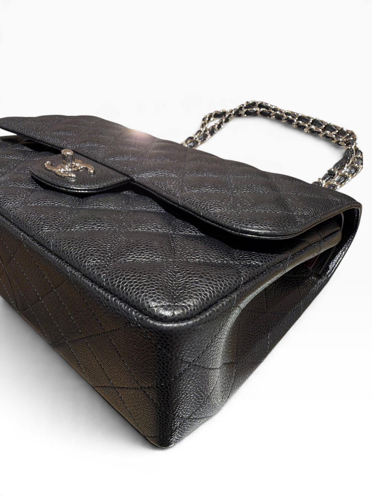 Chanel - Sac Maxi Jumbo cuir caviar noir