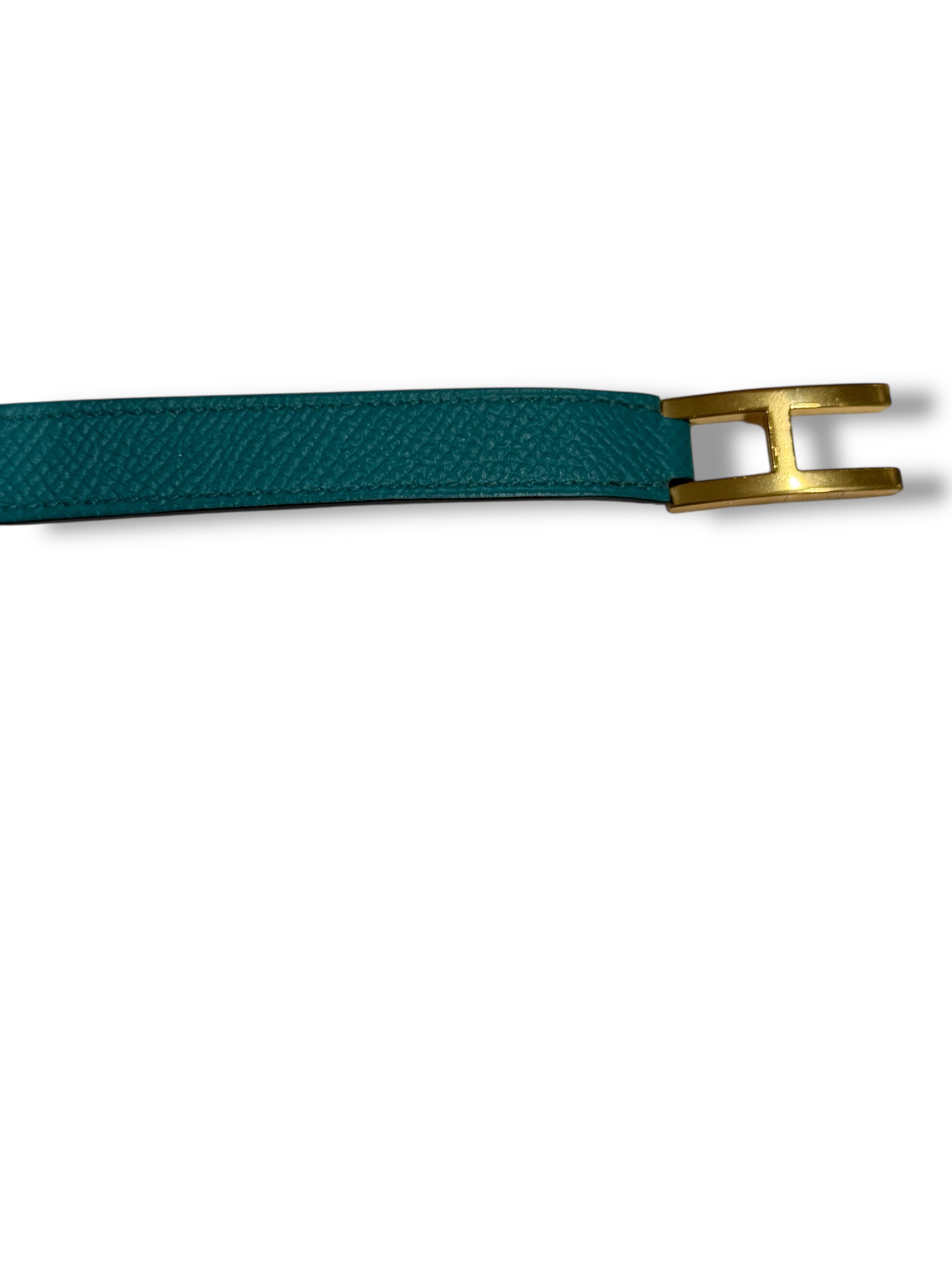 Hermès - Bracelet double tour Drag bleu GHW