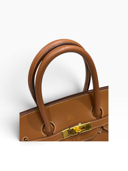 Hermès - Birkin 35 vintage Courchevel leather, natural, GHW
