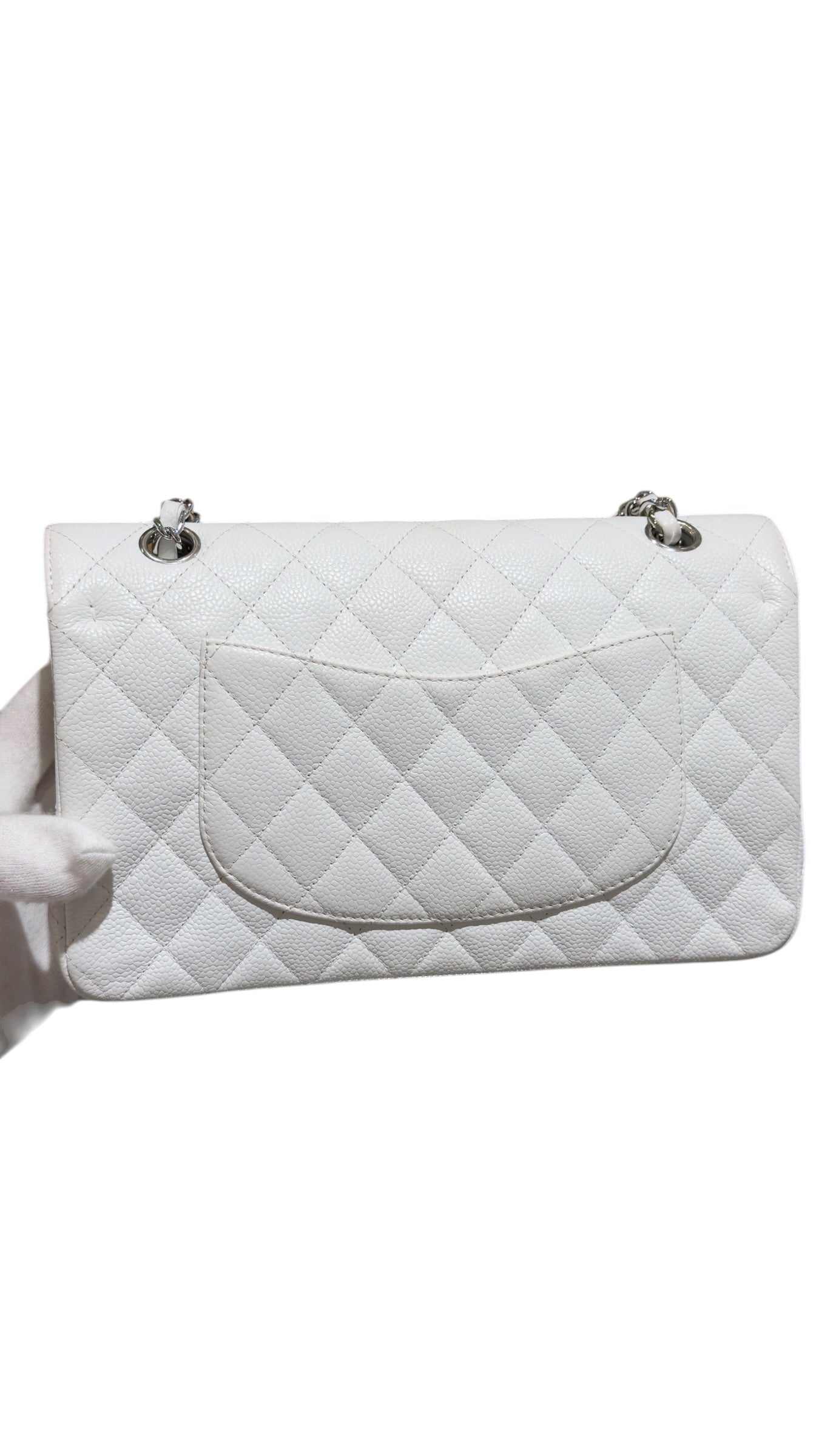 Chanel - Sac Timeless Moyen blanc caviar