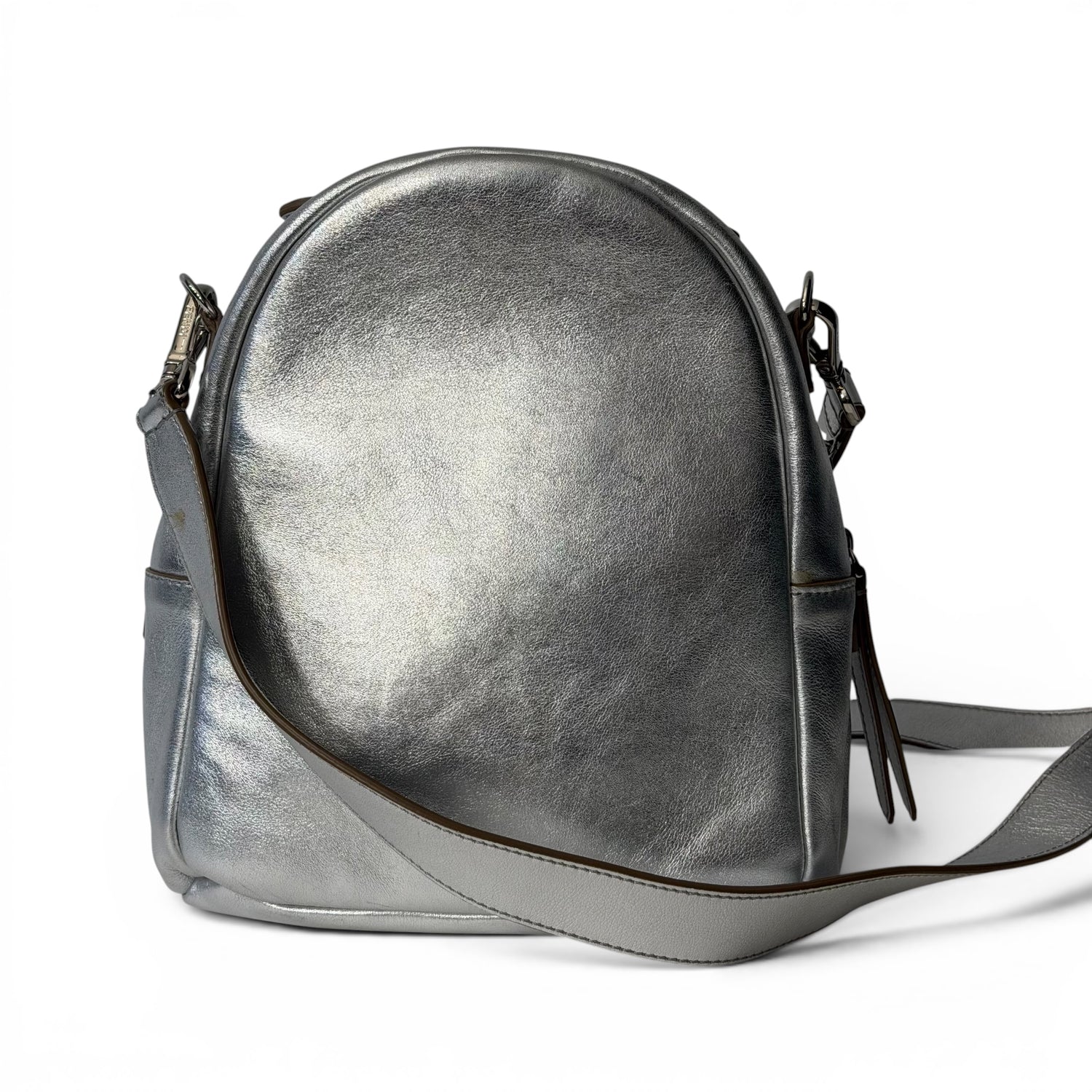 Fendi - Sac en cuir argenté fleurs