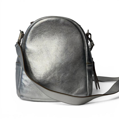 Fendi - Sac en cuir argenté fleurs