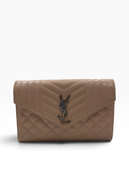 Saint Laurent - Sac Wallet Enveloppe Beige