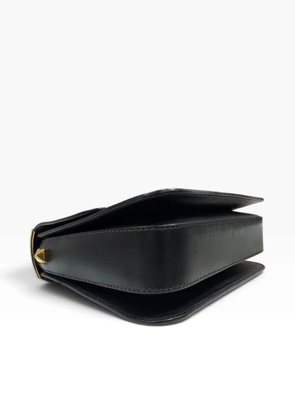 Valentino - Sac B-Rockstud Flap en cuir de veau noir