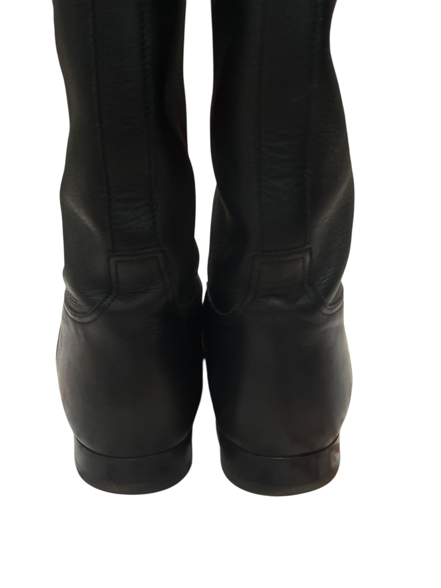 Hermès - bottes jumping cuir noir